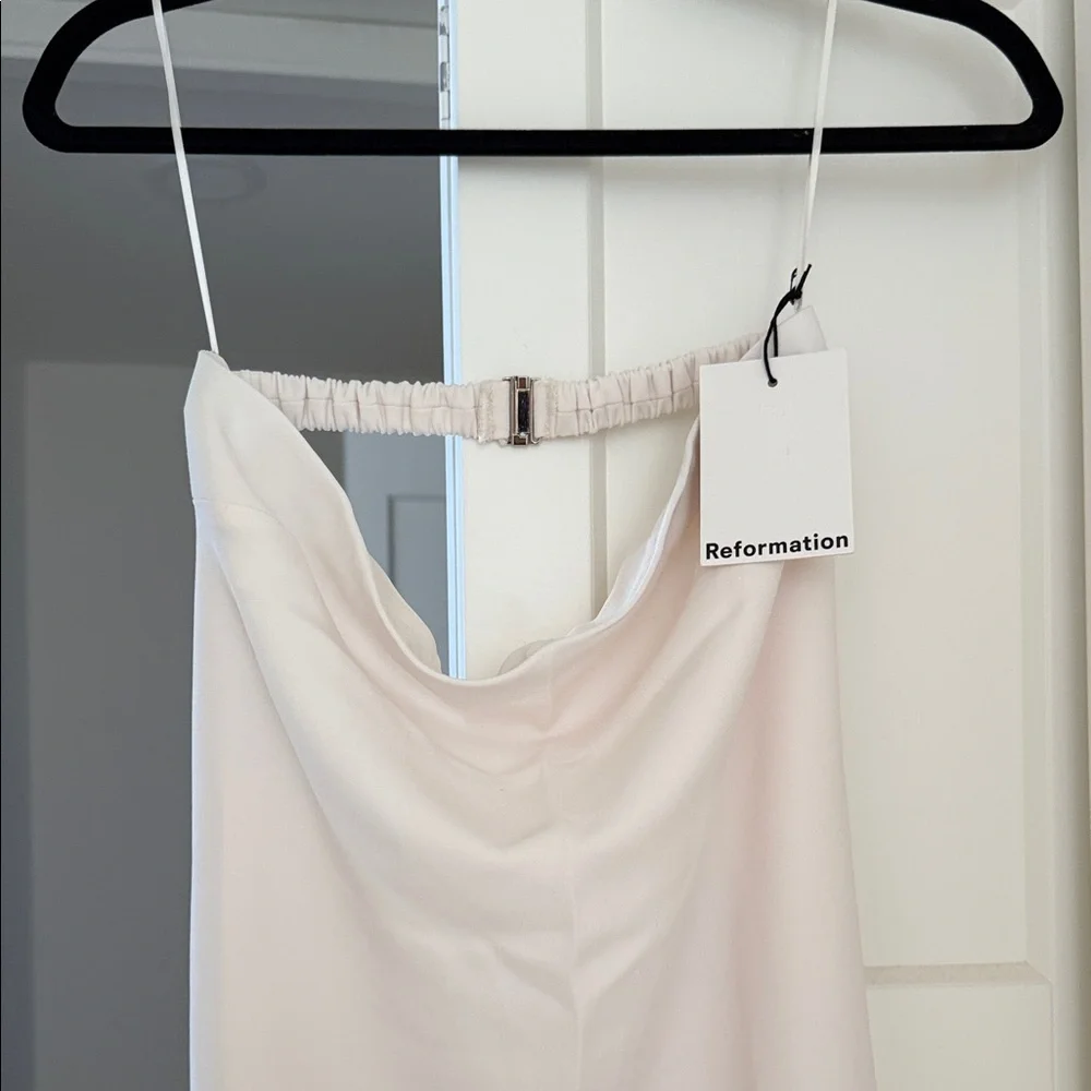 Reformation Strapless White Nino Dress Size 4 - Picture 2 of 7